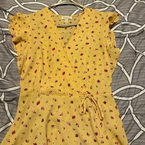 Yellow blouse with flowers